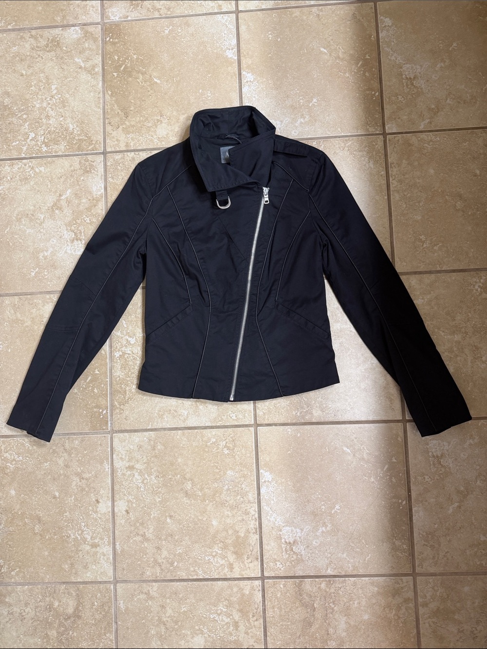 🖤VTG ARMANI EXCHANGE COTTON ZIP UP MOTO JACKET SIZE MEDIUM🖤